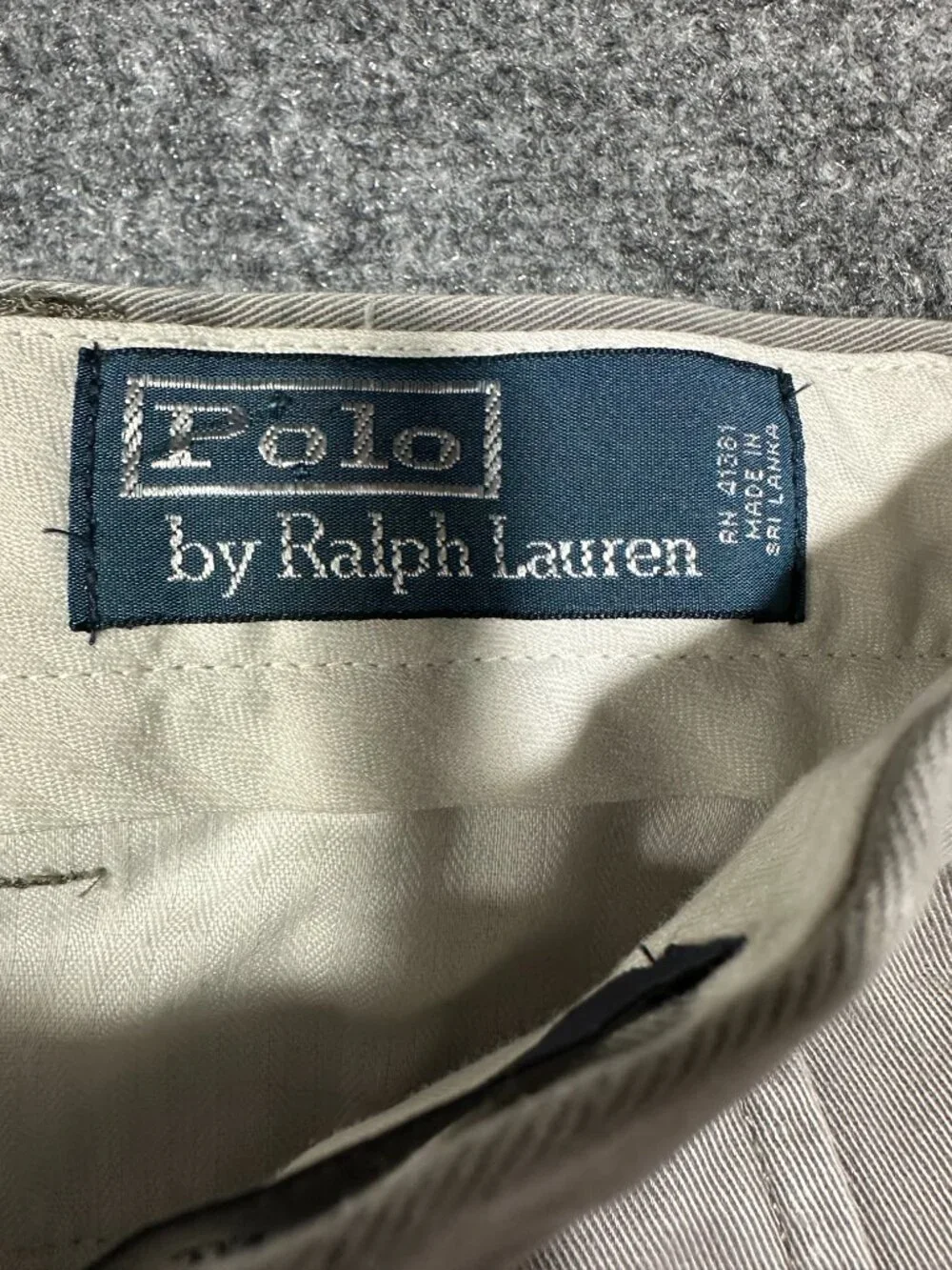 Polo Ralph Lauren Pants Mens 36 X 33 Classic Fit Chino Gray Cotton Pockets Logo